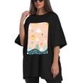 thumbnail image 4 of Plus Size Shirt for Women Oversized Black Tops for Women Short Sleeves Shirt for Women Easter 222 T Shirt Crewneck Shirt for Women M, 4 of 5