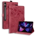 thumbnail image 2 of Case for Samsung Galaxy Tab S10 FE Plus 13.1" 2025, Embossed PU Leather Anti-slip Folio Stand Cover with Card Holder & Pen Holder, for Samsung Galaxy Tab S10 FE Plus 13.1" 2025 - Winered, 2 of 9