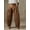 Brown, variant on Women's High Waist Pleated Barrel Leg Pants with Pockets for Office Work Daily Wear