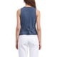 thumbnail image 3 of Chaleco de mezclilla sin mangas para mujer INSPIRE CHIC, con cuello en V y botones, chaqueta casual de jean, azul pálido, XS, 3 of 6