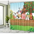 thumbnail image 4 of Ambesonne Cartoon Shower Curtain, Farm Animals Mascots, 69"Wx75"L, Multicolor, 4 of 4