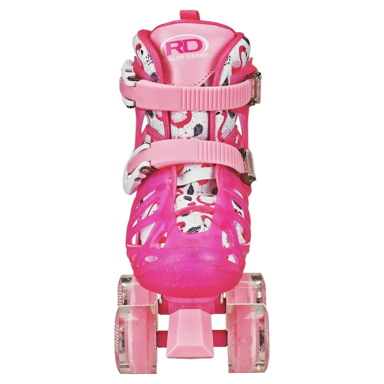 Adjustable Pink Flamingo Roller Roller LTX500 (12-2) Girls Skates Small Derby