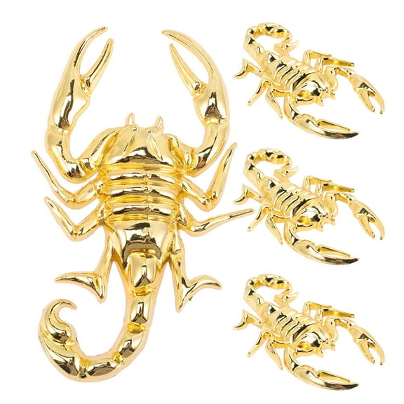 Masteelf 4PCS Scorpion Car Decal Sticker Car Exterior Decoration Vehicle Side Sticker Car 3D Metal Car Badge for Men and Women