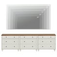 thumbnail image 5 of Large Dresser for Bedroom with 9 Drawers, Kids Dressers with Wide Chest of Drawers, Modern Wooden Closet Storage Cabinet Organizer, Dressers for Living Room & Nursery & Hallway & Baby Room, White, 5 of 8