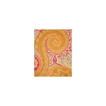 Hand Tufted Wool Rug 4x6 - Oriental Paisley Area Rug - Transitional Design - Vibrant Orange & Teal Home Decor