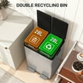 thumbnail image 4 of HOMCOM Dual Trash Can, 2 x 28 Liter Garbage Can with Soft Close Lid, Silver, 4 of 10