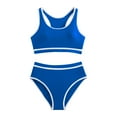 thumbnail image 6 of UTSJKR Girls Swimsuit Wide Strap High Waisted Bikini Sets Colorblock Sporty 2 Piece Bathing Suit for 6-16 Years Blue 8-9Years, 6 of 9
