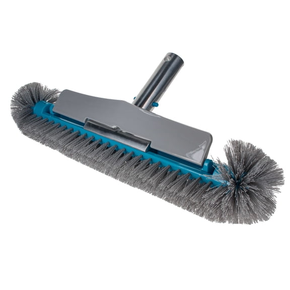 U.S. Pool Supply 17.5" Pool Brush Head for Inground Pools - Round Hemispherical Ends, 7 Rows of Scrubbing Bristles, Floor, Wall, Step Scrub Brush - Above Ground, Vinyl Liners, Clean Leaves, Leaf
