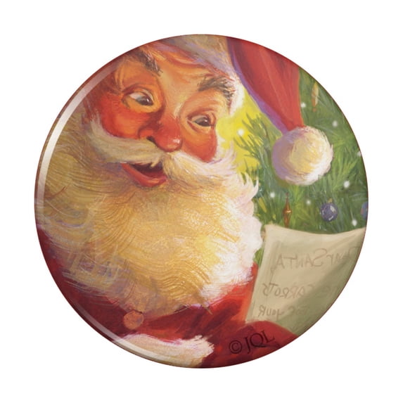 Christmas Holiday Note Left for Santa Kitchen Refrigerator Locker Button Magnet