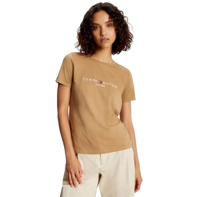 Camiseta Tommy Hilfiger de corte regular con logotipo bordado para mujer