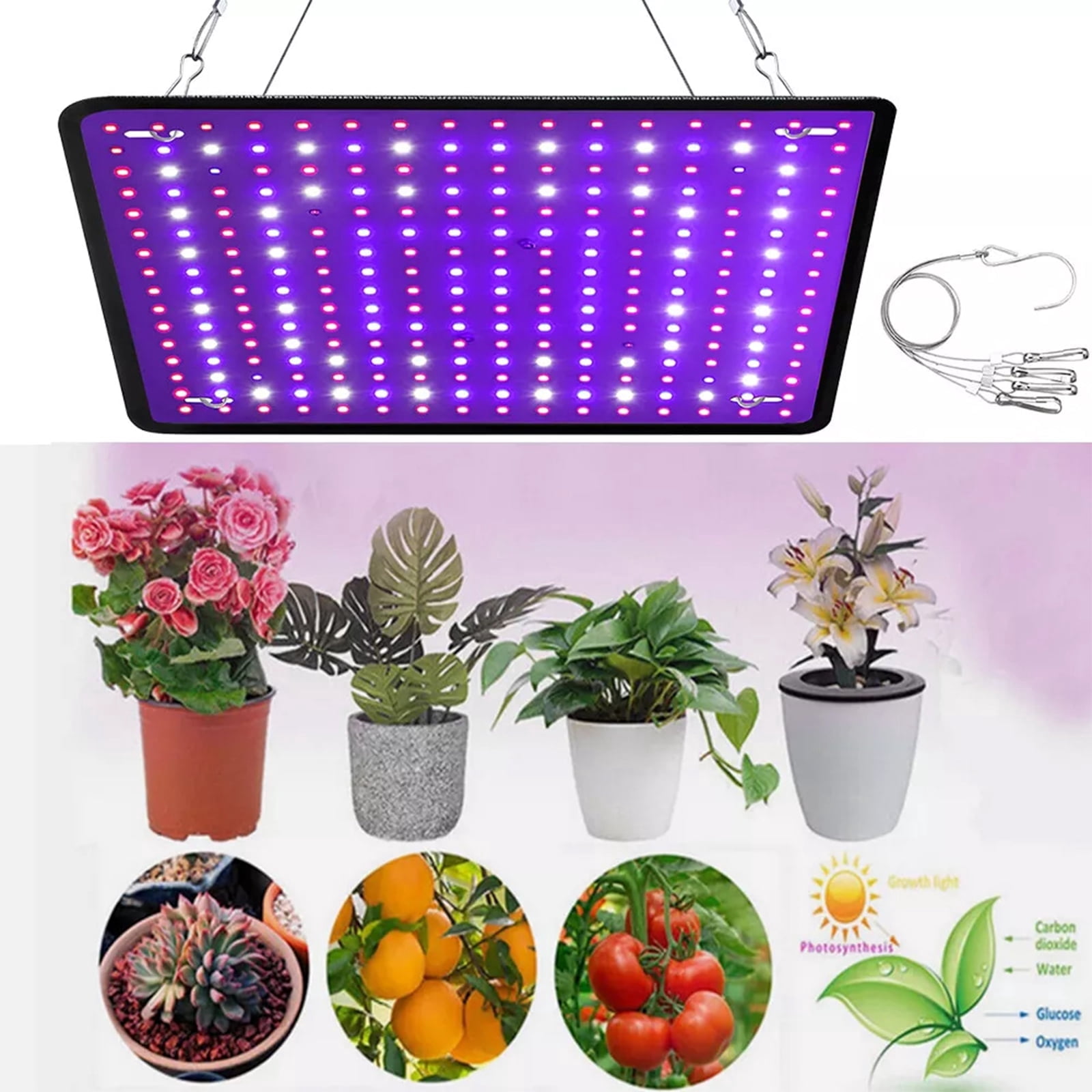 Luxtrada 200W Full Spectrum Plant LED UV Grow Light Veg Lamp For