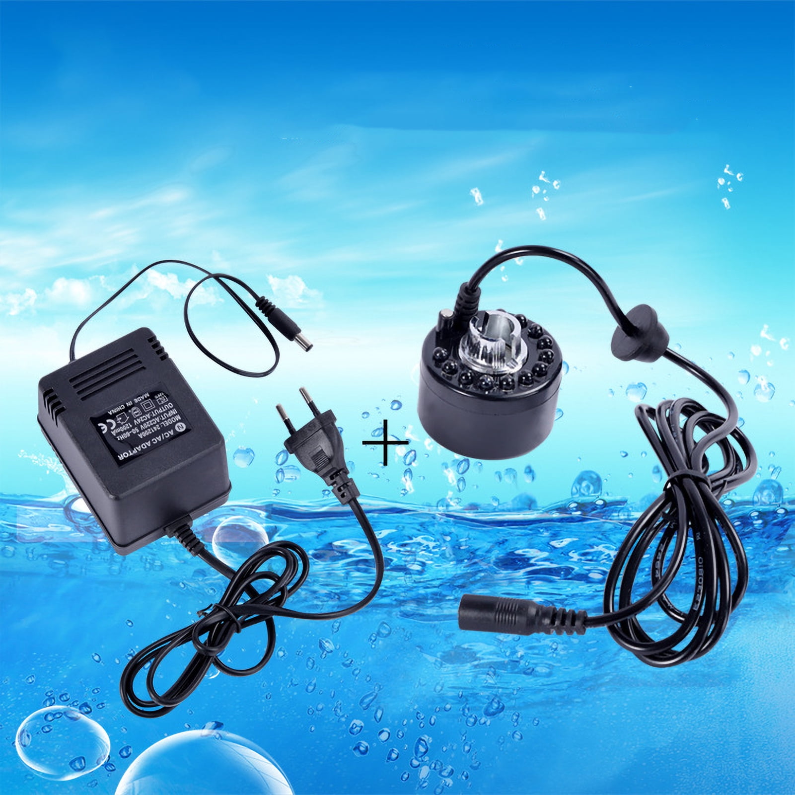Brumisateur Ultrasonique USB Pour Aquarium - Crée De La Brume, 1.4m De Câble, Usage Intérieur/extérieur, Noir