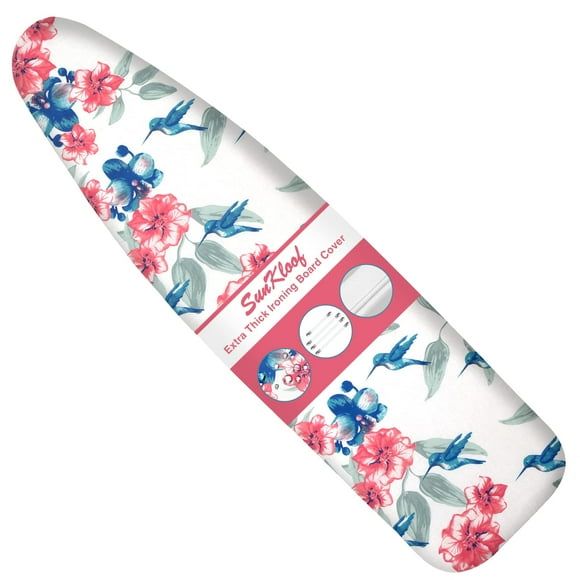 SUNKLOOF Extra Thick Ironing Board Cover and Pad Resist Scorching and Staining 15x54 Reflective Silicone Ironing Board Cover Elastic Edges 4 Fasteners Large Protective Scorch Mesh Cloth