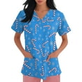thumbnail image 4 of BDPORKAS Christmas Scrub Tops for Women with Pockets Cute Santa Print V-Neck Scrubs Soft Comfortable Nursing Uniform Workwear, 4 of 4