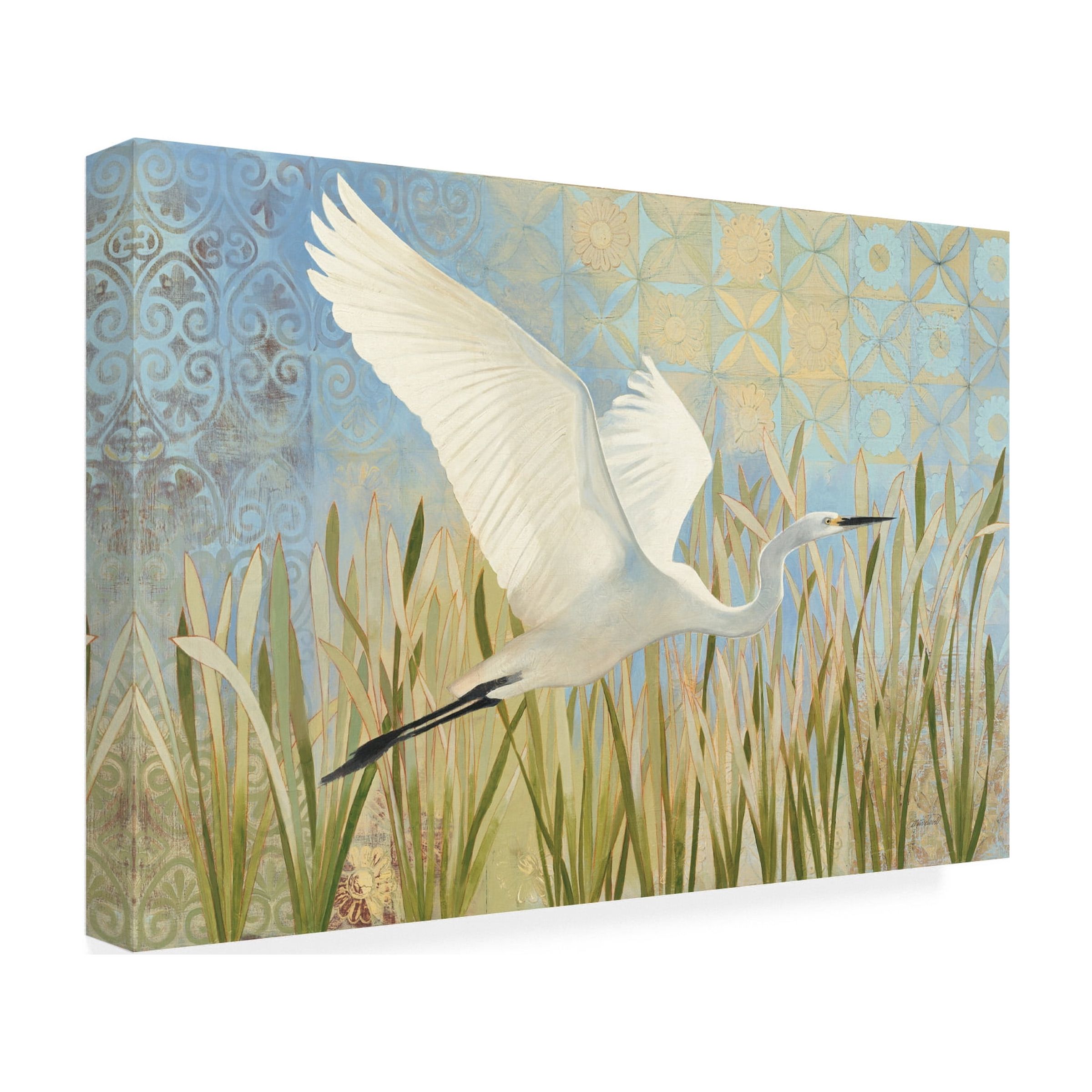 Trademark Fine Art 'Snowy Egret in Flight v2' Canvas Art by Kathrine Lovell