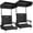 Black, variant on SPECSTAR Set of 2 Portable Stadium Seat,Portable Bleacher Chair with Adjustable Sunshade Canopy,Back Support,2 Cup Holders, Shoulder Strap,Navy Blue