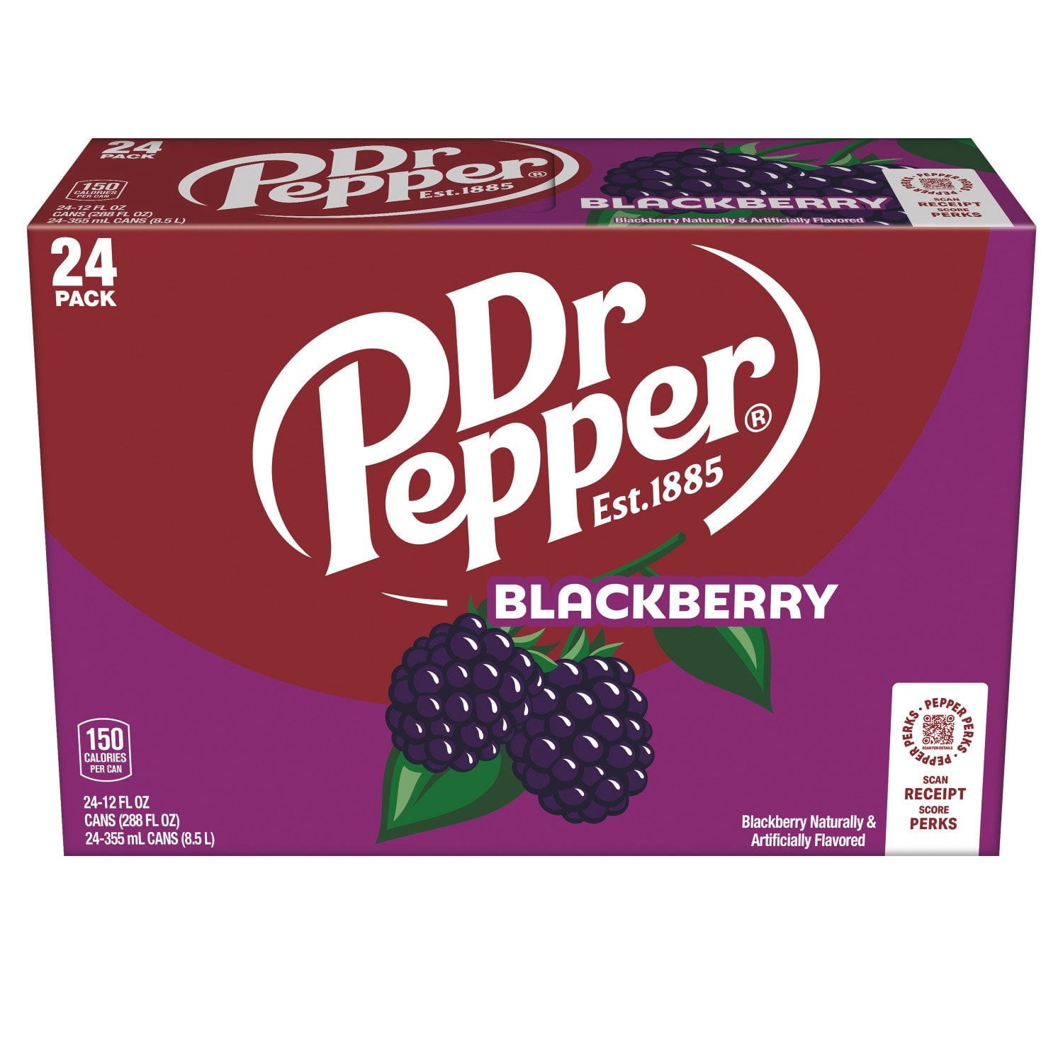 Dr Pepper Blackberry Soda, 12 Fluid Ounce (Pack of 24)