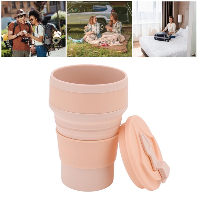 Tasse en Silicone Résistante aux Hautes Températures, Tasse Pliable pour Extérieur, Voyage, Gain de Place, Tasse Pliable Portable pour Randonnée, Camping, Pique-Nique