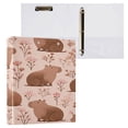 thumbnail image 3 of 3 Ring Binder 1.5 inch Round Rings with Interior Pockets Binders Organizer Office School 2Pack Cute Brown Capybara Pattern, 3 of 10