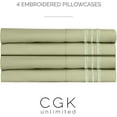 thumbnail image 4 of CGK Linens Extra Soft Pillowcases Set of 4 - King Size Hotel Luxury Breathable & Cozy 4-Piece Pillow Covers, Sage Green, 4 of 7