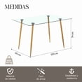 thumbnail image 3 of Mesa de Comedor Auxiliar Rectangular Vidrio Cristal Templado Elly Decor EE-MDCCDC, 3 of 6