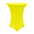 thumbnail image 1 of Ultimate Textile (2 Pack) 30-36-Inch Round Cocktail Spandex Fitted Stretch Elastic Tablecloth - for 42" High Tables, Lemon Yellow, 1 of 2