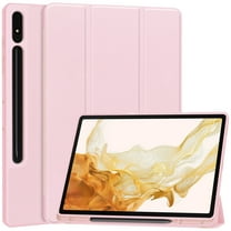 Dteck Folio Flip Case for Samsung Galaxy Tab S9 Plus 12.4 Inch with Built-in S Pen Holder - Slim Stand Smart Cover with Auto Sleep/Wake Multi-Angle Viewing Protective Case, Pink