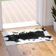 thumbnail image 1 of BizChair Faux Fur Cowhide Area Rug Black White (2 Feet X 3 Feet) Mat, 1 of 7