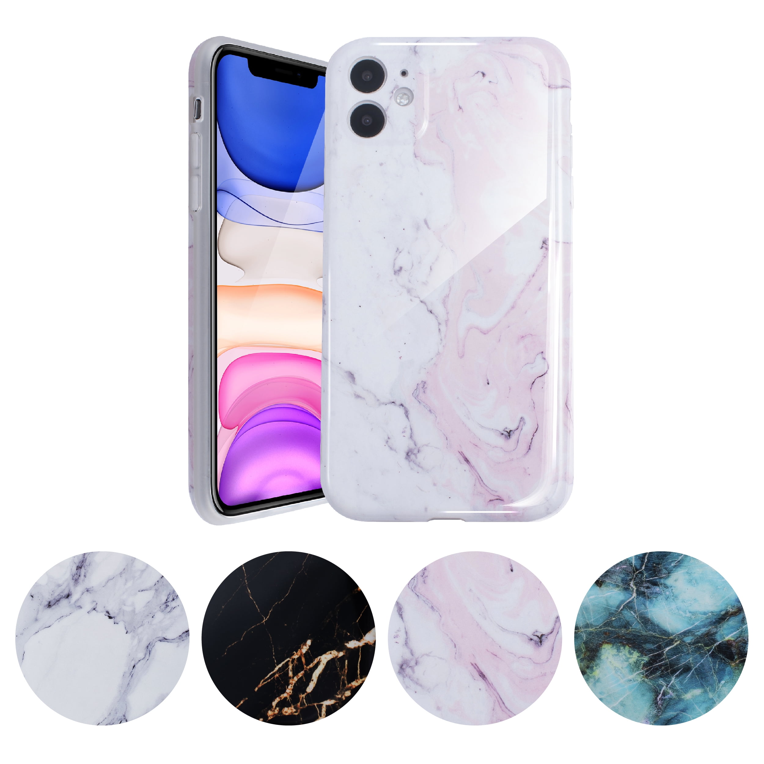 Glossy Marble Case Compatible with iPhone 11 6.1 inch (2019), Soft