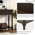 thumbnail image 4 of Solid Wood Console Table Side Table, Entryway Table Traditional Design with Two Drawers and Storage Bottom Shelf for Living Room, Hallway, Dining Room, Espresso, 4 of 7