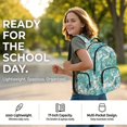 thumbnail image 6 of DISNIMO Sea Turtle Print Multi-pocket School Backpack, Water-resistant Lightweight Daypack with Adjustable Padded Straps for Elementary & Middle School Students Daily Use, 6 of 7
