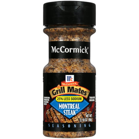 (2 Pack) McCormick Grill Mates 25% Less Sodium Montreal Steak Seasoning, 3.18