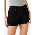 thumbnail image 4 of Sofia Jeans Women's Lila Relaxed Straight Mid Rise Destructed Hem Shorts, 4 of 6