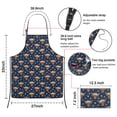thumbnail image 3 of Navy Highland Cow Flower Pattern Apron-Garden Aprons for Women with Pockets-Cotton Linen Waterproof Kitchen Cooking Gardening Aprons Adjustable for Kitchen,Cooking,BBQ and Salon 33x27 Inch, 3 of 7