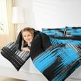 thumbnail image 5 of Manfei Abstract Graffiti Art Bedding Comforter Set,Oil Painting Twin Comforter Sets,Gradient Blue Black Gray Bedding Set For Child,Microfiber Bedroom Decor Reversible,2pcs, 5 of 9