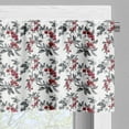 thumbnail image 3 of Ambesonne Rowan Window Valance, Abstract Botany Garden, 54" X 12", Ruby Grey Black, 3 of 5