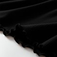 thumbnail image 5 of Women Spring Tops Lightweight Ruffle Mock Neck Solid Color Long Sleeve Undershirt - Half High Neck Ribbed Tops Ribbed Lettuce Trim Soft Base Layer - Fitted Casual Homewear for Women Black L, 5 of 7