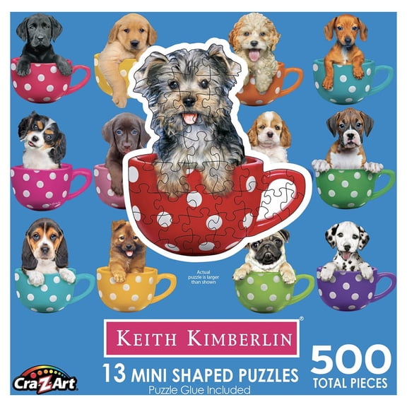 Cra-Z-Art 500-Piece Pups in Cups Multi-Shaped Jigsaw Puzzle