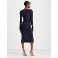 thumbnail image 2 of Ralph Lauren Womens Matte Jersey Sheath Surplice Dress, Blue, 16, 2 of 2