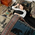 thumbnail image 4 of Erosebridal Cute Bear Deer Bedding Sets King Size,Jungle Animal Comforter Sets with Sheets,Boho Patchwork Plaid Bed in a Bag King Size For Boys,Microfiber Bedroom Decorative Reversible,7-Piece, 4 of 7