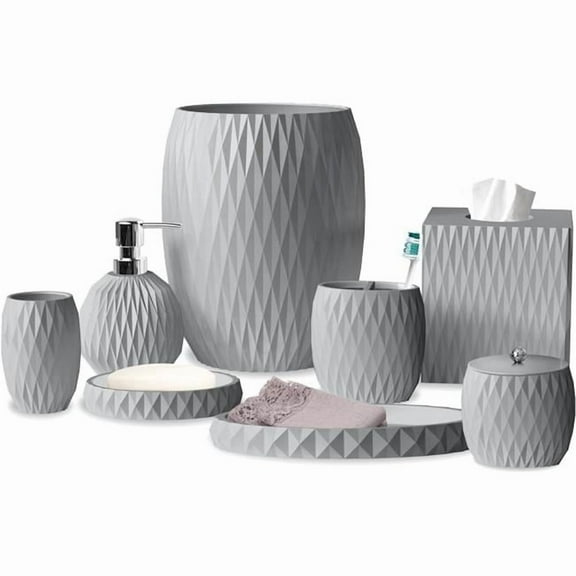 nu steel RES610GRY-8PCSET Modern Grey 8Pcs Set Bathroom Set......