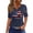 Navy, variant on USA 250th Anniversary T Shirts for Celebrate 250 Anniversary of America Patriotic Tee America 250 Merchandise Short-Sleeved Button Henley Shirts for Women 4th of July Independence Day Tops