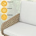 thumbnail image 2 of Dextrus Outdoor Patio Loveseat, All-Weather Wicker Rattan Loveseat with Cushions, Ideal for Backyard, Balcony, and Deck, Light Brown+Beige, 2 of 5