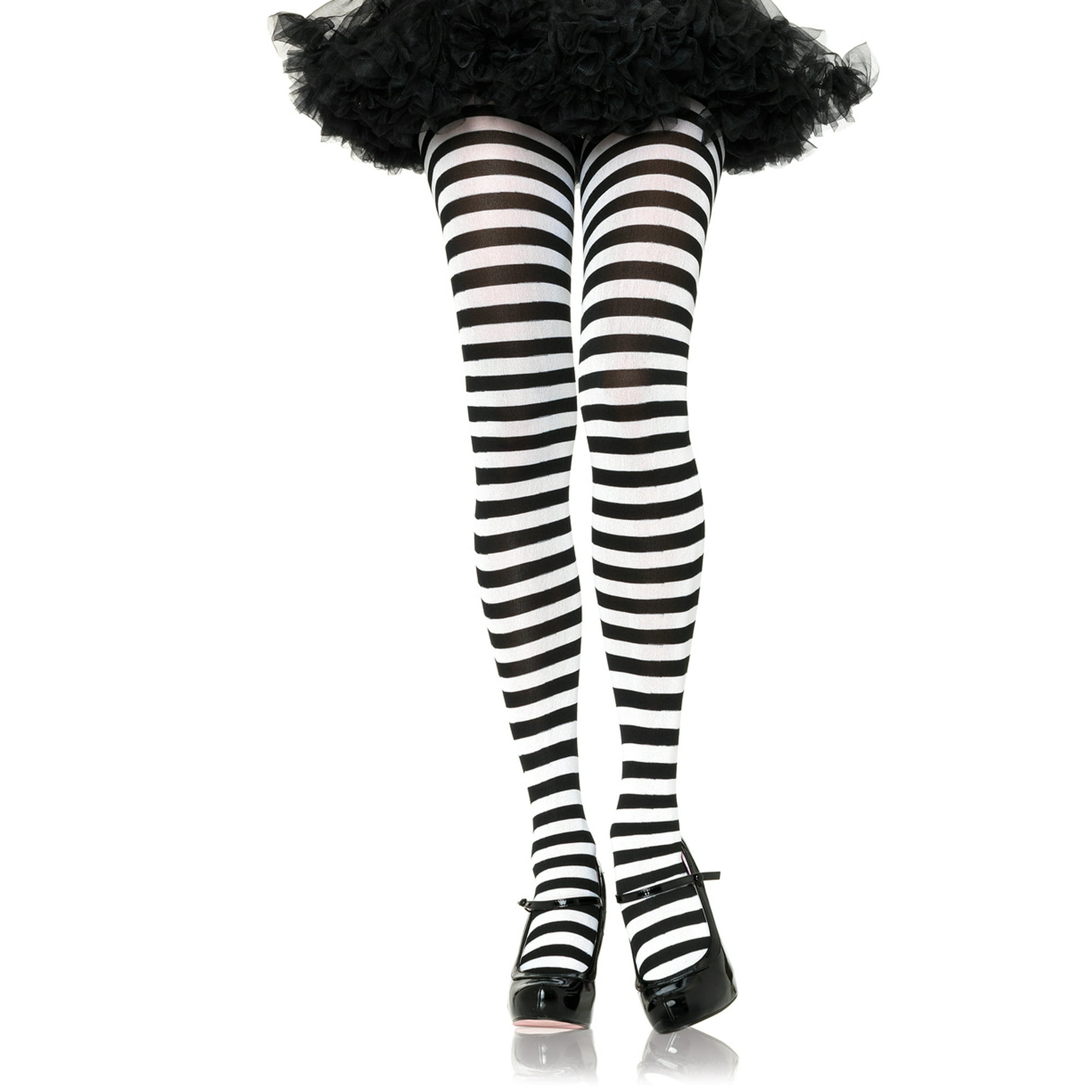 Girl In Black And White Striped Tights Stock Photo Image Of Makeup