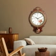 thumbnail image 4 of Aero Snail 8.7" Pendulum Wall Clock, Solid Wood, Battery Operated, Retro Vintage Clock W166, 4 of 8