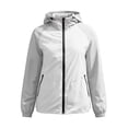 thumbnail image 6 of Womens Rain Jacket With Hood Color-Block Long-Sleeve Jacket Water-Repellent Windproof Casual Hooded Zip-Up Outdoor Light Raincoats Windbreaker, 6 of 9
