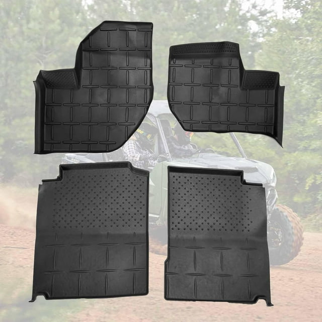 A & UTV PRO Floor Mats for Yamaha RMAX4 1000 2021 2022 2023 2024, Wolverine X4 2018 2019 2020, Front Row Floor Slush Liners All Weather TPE Material Protection Accessories, Waterproof, 4PCS
