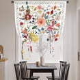 thumbnail image 3 of Watercolor Flowers Balloon Curtains for Living Room/French Door, Farmhouse Spring Floral Botanical Tie Up Curtains 63 Inch Length Energy Saving Kitchen Curtains Shades for Windows 42"x63", 3 of 8