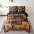 thumbnail image 3 of Homewish Wild Animal Moose 7 Pieces Bedding Comforter Set,Country Lake House Full Bedding Set,Rustic Farmhouse Cabin Fitted Sheet Flat Sheet For Kids,Luxury Bedroom Decor Reversible, 3 of 9