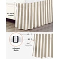 thumbnail image 3 of Beige Striped Bed Skirt Cal King Size, Modern Farmhouse Beige White Stripes Wrap Around Bed Skirting with Adjustable Elastic Strap, Dust Ruffled Pleated Bedskirts 16 Inch Drop for Bedroom Beds, 3 of 9